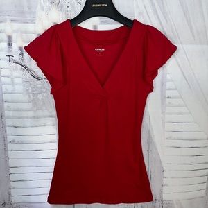 Express red v neck shirt
